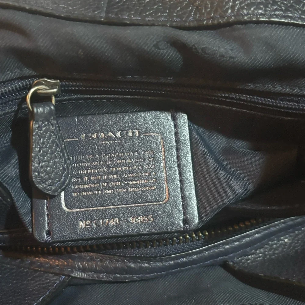 Coach navy blue Leather Shoulder Bag